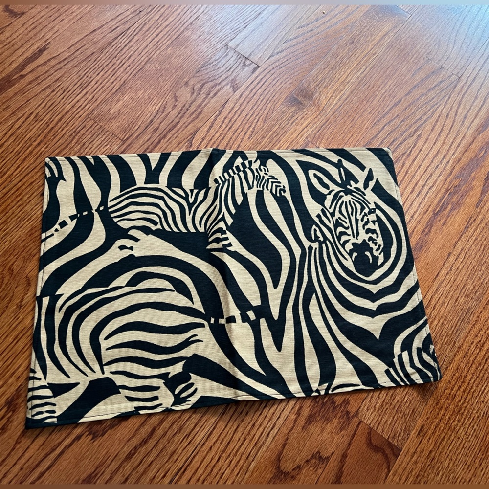 NWOT Zebra print handmade place mats set of 4. - Picture 2 of 6